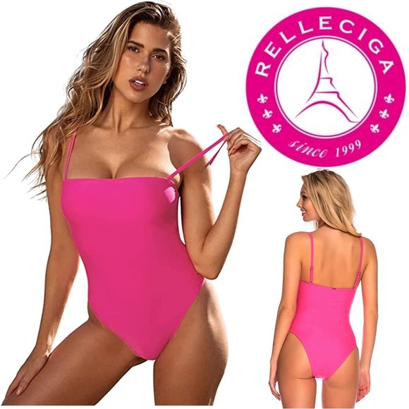 RELLECIGA Other - RELLECIGA High Cut Bandeau One Piece Swimsuit  🦩 NEW WITH TAGS!